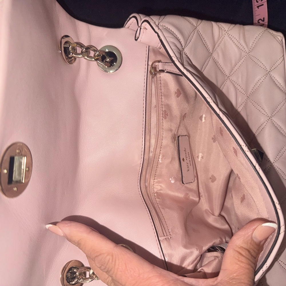 Kate Spade Pink Quilted Shoulder Bag with Chain Straps